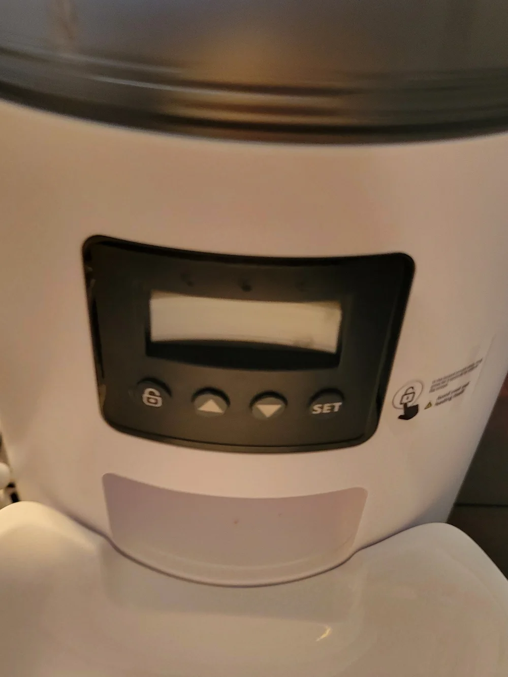 Automatic Pet Feeder in White and Smoke